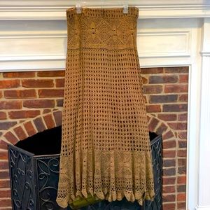 Chocolate Brown Maxi CROCHETED SKIRT Size L